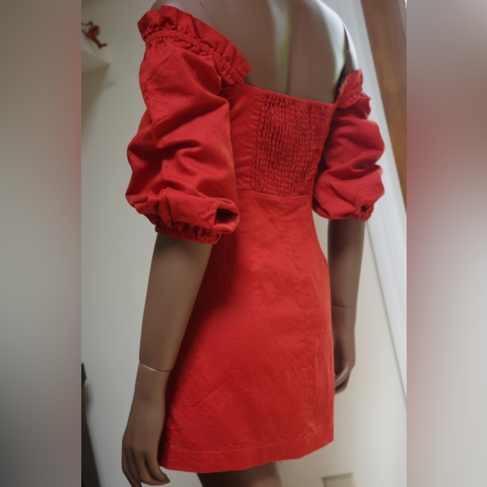 SUBOO Rising Sun Linen Mini Dress.  Send OFFERS - Picture 4 of 14